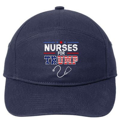 Nurses For Trump 2024 Support Donald Trump America Flag 7-Panel Snapback Hat