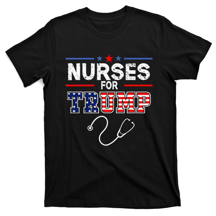 Nurses For Trump 2024 Support Donald Trump America Flag T-Shirt