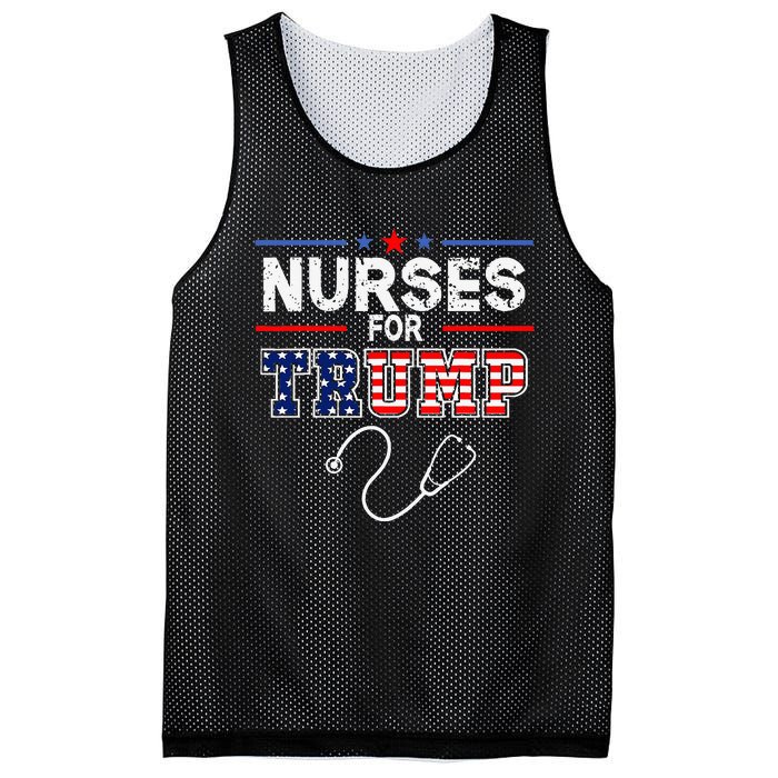 Nurses For Trump 2024 Support Donald Trump America Flag Mesh Reversible Basketball Jersey Tank