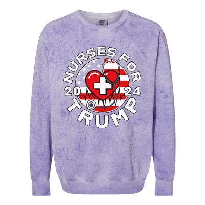 Nurses For Trump 2024 Colorblast Crewneck Sweatshirt