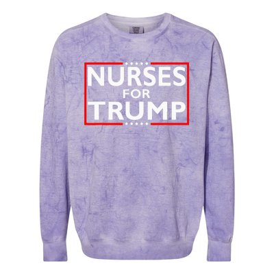 Nurses For Trump President Election 2024 Colorblast Crewneck Sweatshirt