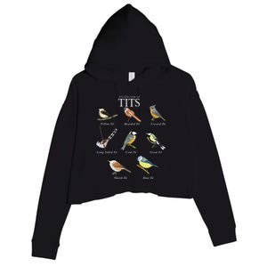 Nerd Funny Tit Birds Birdwatcher Collection Of Titten Bird Crop Fleece Hoodie