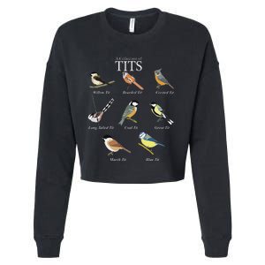 Nerd Funny Tit Birds Birdwatcher Collection Of Titten Bird Cropped Pullover Crew