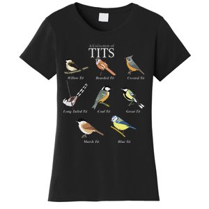 Nerd Funny Tit Birds Birdwatcher Collection Of Titten Bird Women's T-Shirt