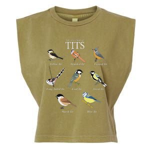 Nerd Funny Tit Birds Birdwatcher Collection Of Titten Bird Garment-Dyed Women's Muscle Tee