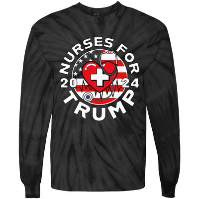 Nurses For Trump 2024 Tie-Dye Long Sleeve Shirt