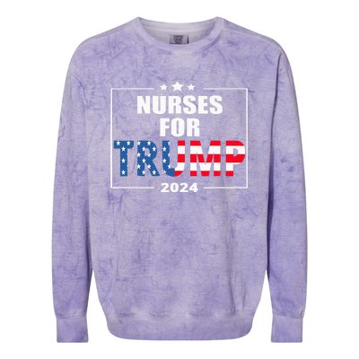 Nurses For Trump 2024 Colorblast Crewneck Sweatshirt