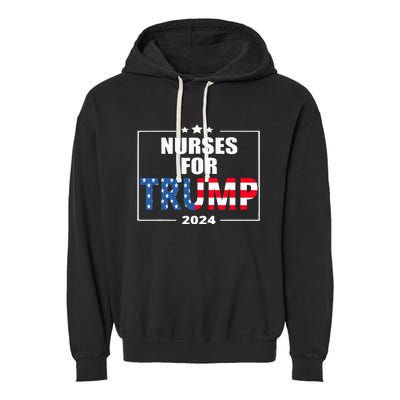 Nurses For Trump 2024 Garment-Dyed Fleece Hoodie