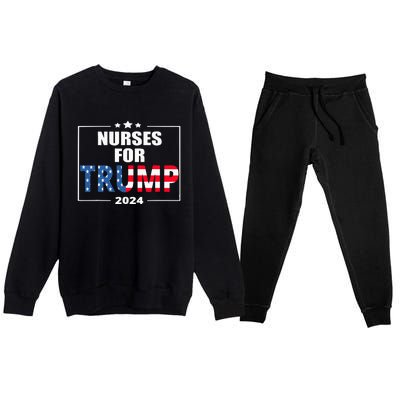 Nurses For Trump 2024 Premium Crewneck Sweatsuit Set