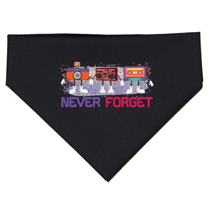 Never Forget Tape Cassette Floppy Disk USA-Made Doggie Bandana