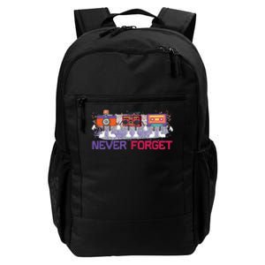 Never Forget Tape Cassette Floppy Disk Daily Commute Backpack