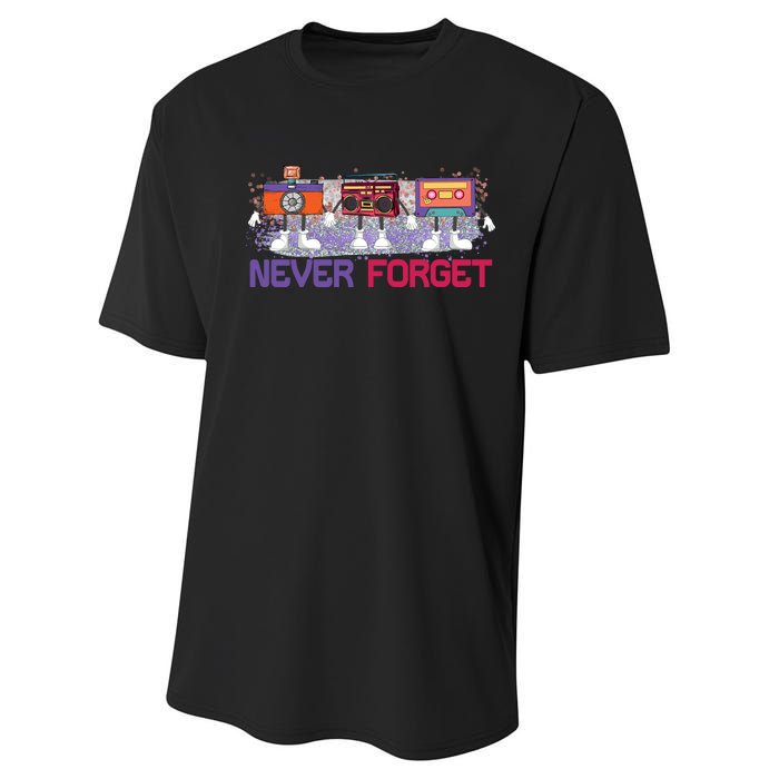 Never Forget Tape Cassette Floppy Disk Performance Sprint T-Shirt