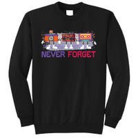 Never Forget Tape Cassette Floppy Disk Tall Sweatshirt