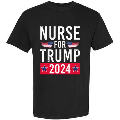 Nurses For Trump 2024 Reelection Trump Republican Usa Flag Garment-Dyed Heavyweight T-Shirt