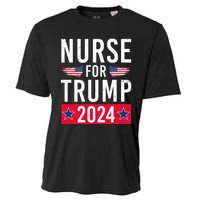 Nurses For Trump 2024 Reelection Trump Republican Usa Flag Cooling Performance Crew T-Shirt