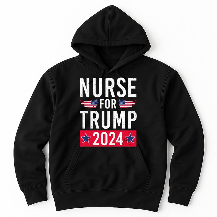 Nurses For Trump 2024 Reelection Trump Republican Usa Flag Hoodie