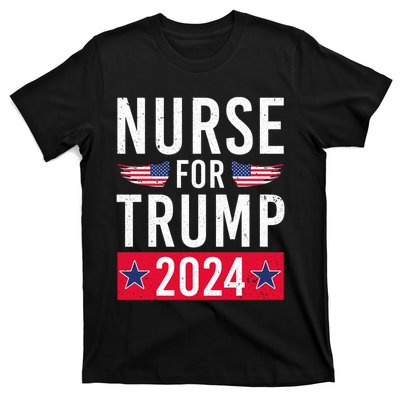 Nurses For Trump 2024 Reelection Trump Republican Usa Flag T-Shirt