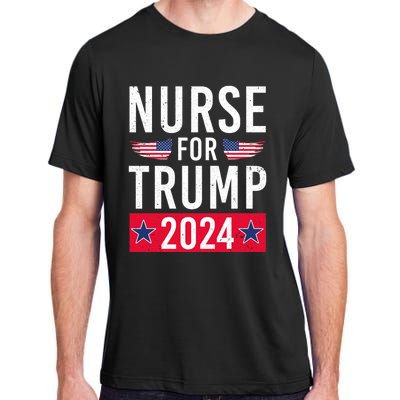 Nurses For Trump 2024 Reelection Trump Republican Usa Flag Adult ChromaSoft Performance T-Shirt