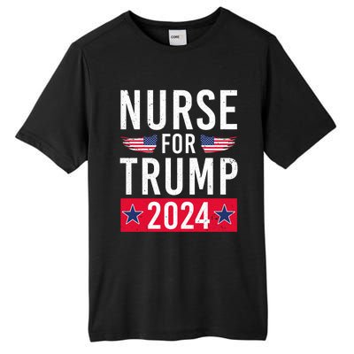 Nurses For Trump 2024 Reelection Trump Republican Usa Flag Tall Fusion ChromaSoft Performance T-Shirt