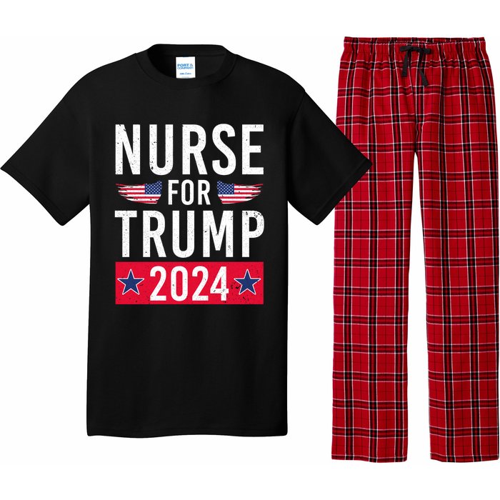 Nurses For Trump 2024 Reelection Trump Republican Usa Flag Pajama Set