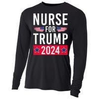 Nurses For Trump 2024 Reelection Trump Republican Usa Flag Cooling Performance Long Sleeve Crew