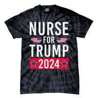 Nurses For Trump 2024 Reelection Trump Republican Usa Flag Tie-Dye T-Shirt