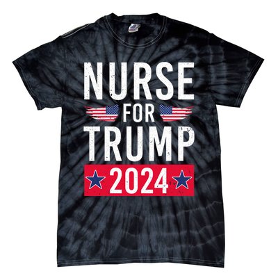 Nurses For Trump 2024 Reelection Trump Republican Usa Flag Tie-Dye T-Shirt