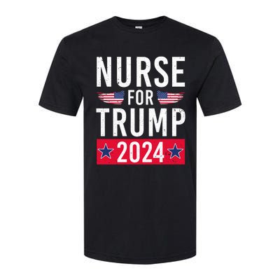 Nurses For Trump 2024 Reelection Trump Republican Usa Flag Softstyle CVC T-Shirt