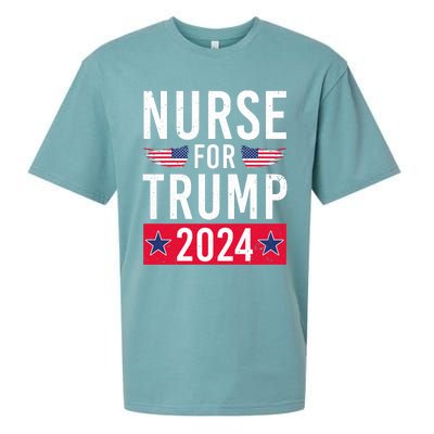 Nurses For Trump 2024 Reelection Trump Republican Usa Flag Sueded Cloud Jersey T-Shirt