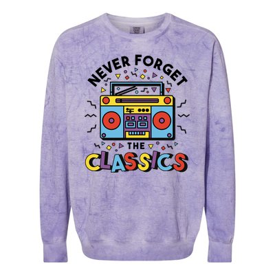 Never Forget The Classics Retro Colorblast Crewneck Sweatshirt