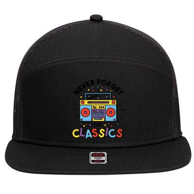 Never Forget The Classics Retro 7 Panel Mesh Trucker Snapback Hat