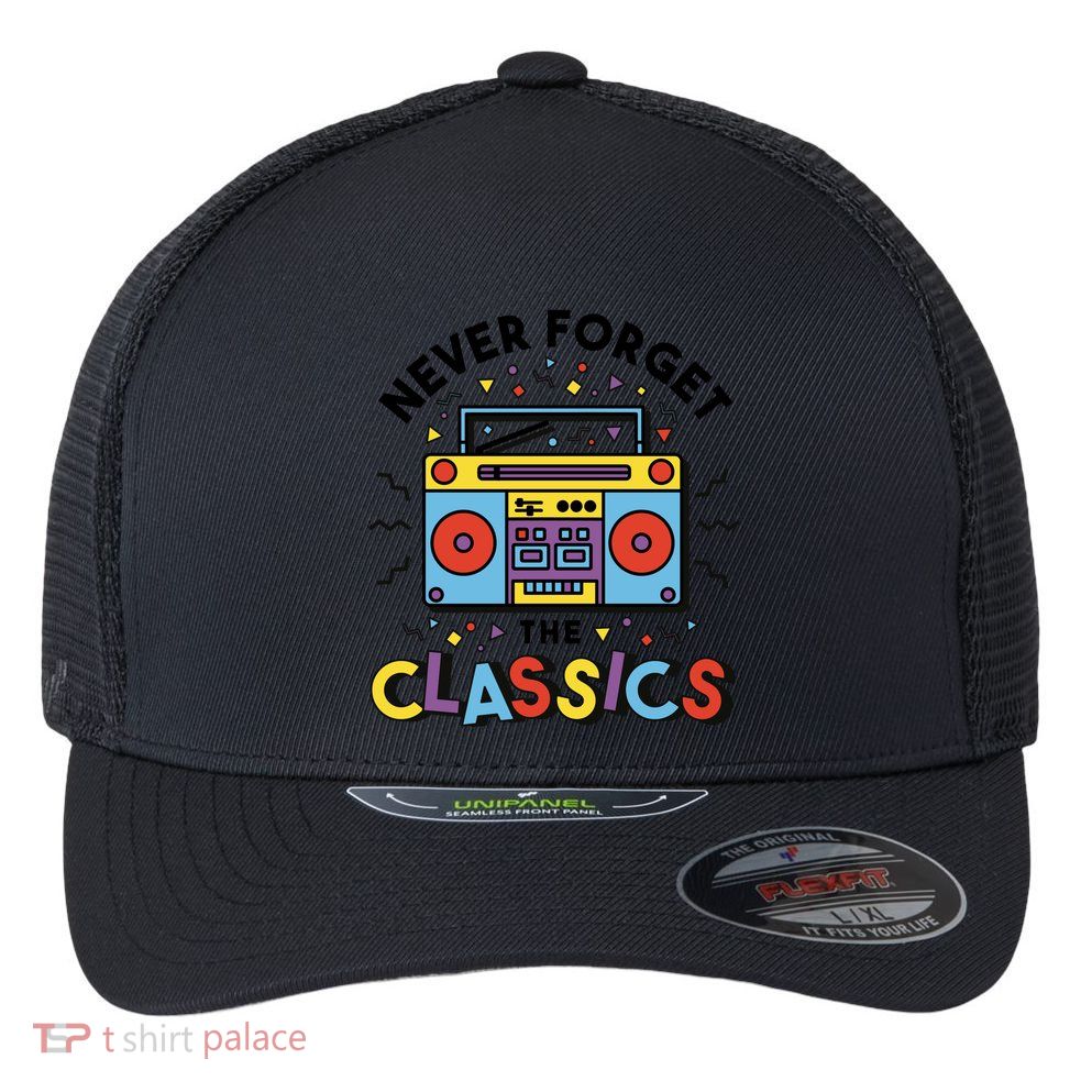 Never Forget The Classics Retro Flexfit Unipanel Trucker Cap