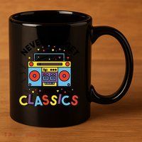 Never Forget The Classics Retro 11oz C Handle Ceramic Mug