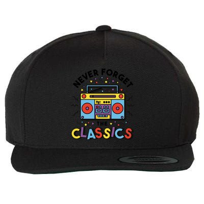 Never Forget The Classics Retro Wool Snapback Cap