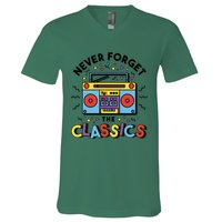 Never Forget The Classics Retro V-Neck T-Shirt