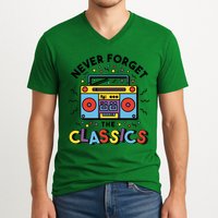 Never Forget The Classics Retro V-Neck T-Shirt