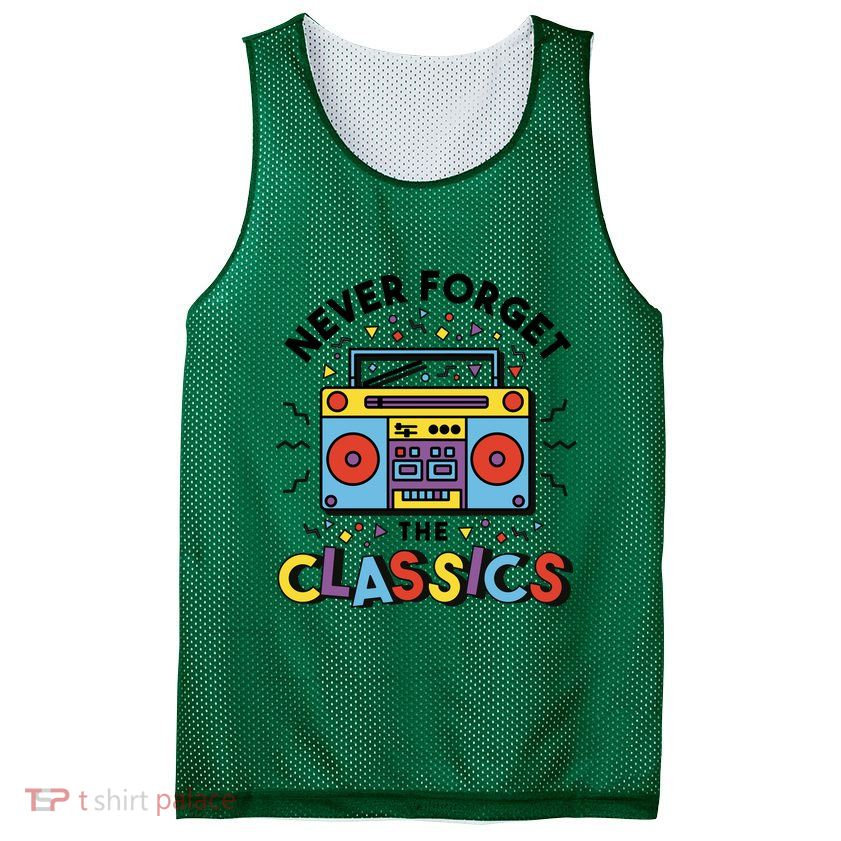 Never Forget The Classics Retro Mesh Reversible Basketball Jersey Tank