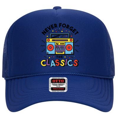 Never Forget The Classics Retro High Crown Mesh Back Trucker Hat