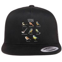 Nerd Funny Tit Birds Birdwatcher Collection Of Titten Bird Flat Bill Trucker Hat