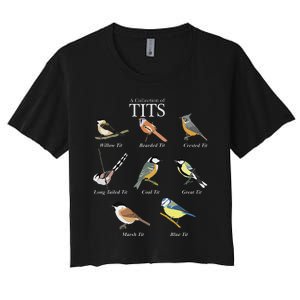 Nerd Funny Tit Birds Birdwatcher Collection Of Titten Bird Women's Crop Top Tee