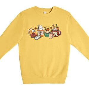 Nurse Fuel Thanksgiving Fall Coffee Pumpkin Spice Latte Gift Premium Crewneck Sweatshirt