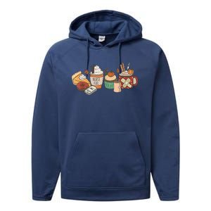 Nurse Fuel Thanksgiving Fall Coffee Pumpkin Spice Latte Gift Performance Fleece Hoodie