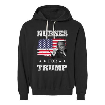 Nurses For Trump 2024 Support Election Garment-Dyed Fleece Hoodie