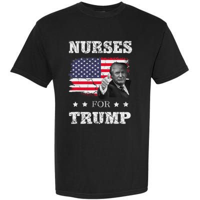 Nurses For Trump 2024 Support Election Garment-Dyed Heavyweight T-Shirt