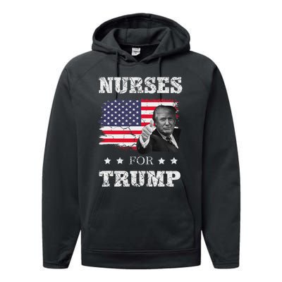 Nurses For Trump 2024 Support Election Performance Fleece Hoodie