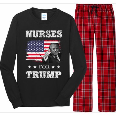 Nurses For Trump 2024 Support Election Long Sleeve Pajama Set