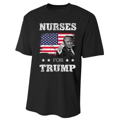 Nurses For Trump 2024 Support Election Performance Sprint T-Shirt