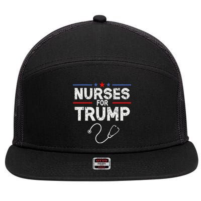 Nurses For Trump 2024 7 Panel Mesh Trucker Snapback Hat