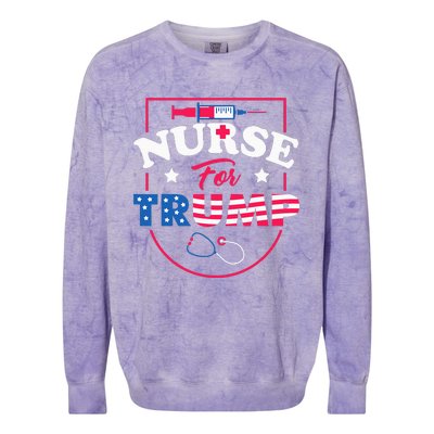 Nurse For Trump Conservative Republican Nurses Support Colorblast Crewneck Sweatshirt