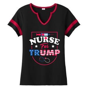 Nurse For Trump Conservative Republican Nurses Support Ladies Halftime Notch Neck Tee